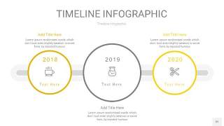 灰黄色时间轴PPT信息图32