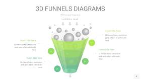 草绿色3D漏斗PPT信息图表8