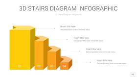 渐变黄色3D阶梯PPT图表16