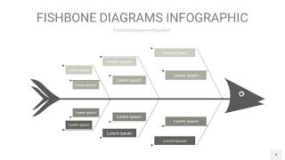 灰色鱼骨PPT信息图表4