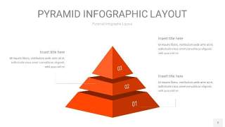 橘红色3D金字塔PPT信息图表2