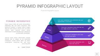 渐变紫色3D金字塔PPT信息图表22