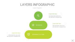 嫩绿色3D分层PPT信息图46