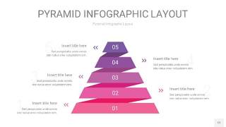 粉紫色3D金字塔PPT信息图表12