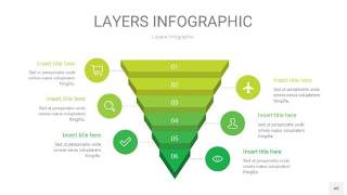 嫩绿色3D分层PPT信息图48