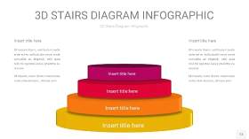 多色3D阶梯PPT图表13