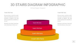 多色3D阶梯PPT图表13