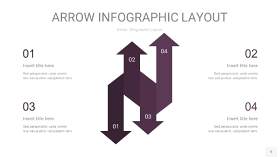 深紫色箭头PPT信息图表5