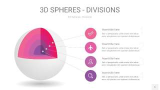 渐变粉色3D球体切割PPT信息图6