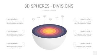 紫黄色3D球体切割PPT信息图3