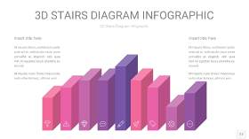 渐变粉紫色3D阶梯PPT图表17