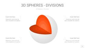 橘红色3D球体切割PPT信息图5