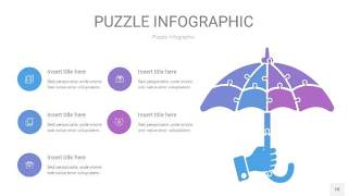 蓝紫色拼图PPT图表18