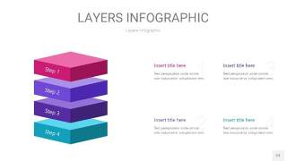 紫蓝色3D分层PPT信息图23