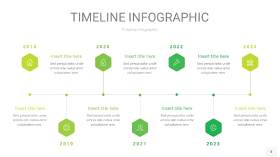 浅绿色时间轴PPT信息图4