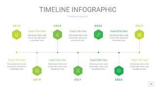 浅绿色时间轴PPT信息图4