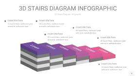 渐变粉紫色3D阶梯PPT图表4