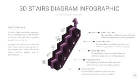 渐变深紫色3D阶梯PPT图表26