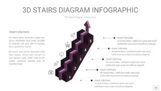 渐变深紫色3D阶梯PPT图表26