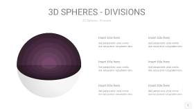 深紫色3D球体切割PPT信息图1