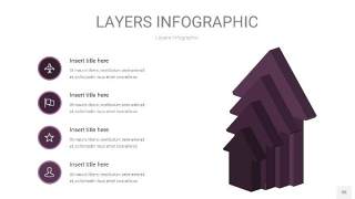 深紫色3D分层PPT信息图35