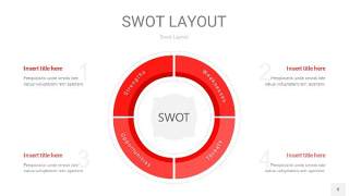 红色SWOT图表PPT8