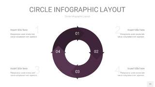 深紫色圆形PPT信息图13