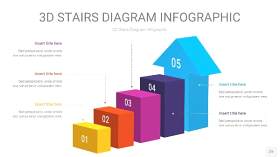 彩色3D阶梯PPT图表22