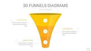 黄色3D漏斗PPT信息图表1