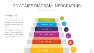 彩色3D阶梯PPT图表27