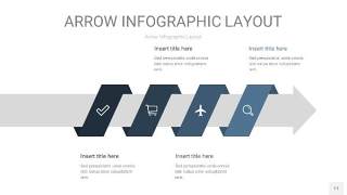 深天蓝色箭头PPT信息图表11