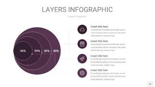 深紫色3D分层PPT信息图45