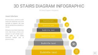 灰黄色3D阶梯PPT图表27