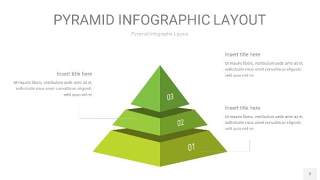 草绿色3D金字塔PPT信息图表2