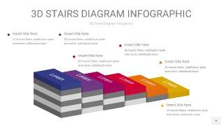 多色3D阶梯PPT图表4