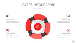 红色3D分层PPT信息图41