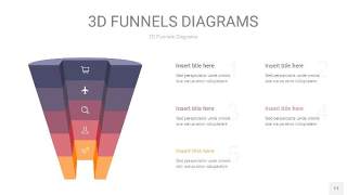 中紫色3D漏斗PPT信息图表11