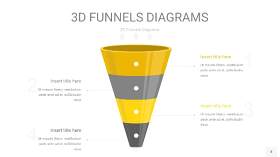 黄灰色3D漏斗PPT信息图表4