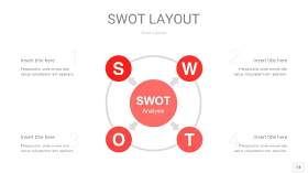 红色SWOT图表PPT14