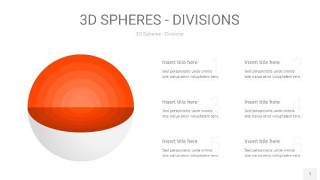 橘红色3D球体切割PPT信息图1