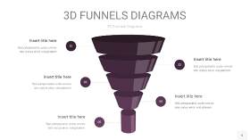 深紫色3D漏斗PPT信息图表6