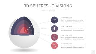 紫黄色3D球体切割PPT信息图6