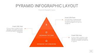 橘红色3D金字塔PPT信息图表17