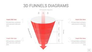 红色3D漏斗PPT信息图表9