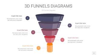 中紫色3D漏斗PPT信息图表6