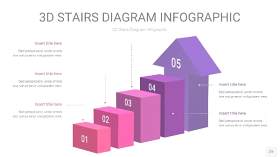 渐变粉紫色3D阶梯PPT图表22