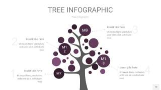 深紫色树状图PPT图表10