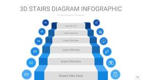 渐变蓝色3D阶梯PPT图表28