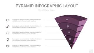 深紫色3D金字塔PPT信息图表8