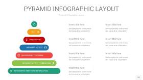 红绿色3D金字塔PPT信息图表10